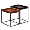 Best reviews of 👏 2pc Wooden Tray Top Nesting Table Set with Metal Frame Brown/Black - The Urban Port 🤩 -End And Side Tables shop unnamed file 796