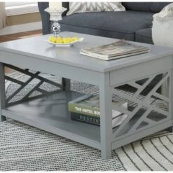 Hot Sale ✔️ 36" Middlebury Coffee Table and 2 End Tables with Tray Shelf - Alaterre Furniture Gray 🛒 -End And Side Tables shop unnamed file 7993