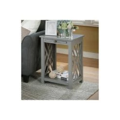 Hot Sale ✔️ 36" Middlebury Coffee Table and 2 End Tables with Tray Shelf - Alaterre Furniture Gray 🛒 -End And Side Tables shop unnamed file 7995