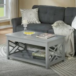 Hot Sale ✔️ 36" Middlebury Coffee Table and 2 End Tables with Tray Shelf - Alaterre Furniture Gray 🛒 -End And Side Tables shop unnamed file 7996