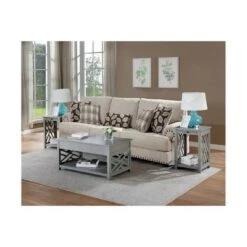 Hot Sale ✔️ 36" Middlebury Coffee Table and 2 End Tables with Tray Shelf - Alaterre Furniture Gray 🛒 -End And Side Tables shop unnamed file 7998