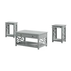 Best deal π 36" Middlebury Coffee Table with Drawer and 2 End Tables with Tray Shelf - Alaterre Furniture White β€οΈ