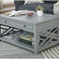 Best deal 😍 36" Middlebury Coffee Table with Drawer and 2 End Tables with Tray Shelf - Alaterre Furniture White ❤️ -End And Side Tables shop unnamed file 8028
