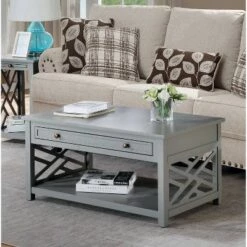 Best deal 😍 36" Middlebury Coffee Table with Drawer and 2 End Tables with Tray Shelf - Alaterre Furniture White ❤️ -End And Side Tables shop unnamed file 8030