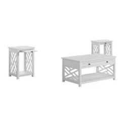 Best deal 😍 36" Middlebury Coffee Table with Drawer and 2 End Tables with Tray Shelf - Alaterre Furniture White ❤️ -End And Side Tables shop unnamed file 8039