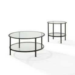 Best deal 🤩 2pc Aimee Coffee Table Set - Crosley Gold 🛒 -End And Side Tables shop unnamed file 8044