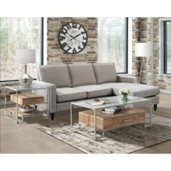 Best Sale π 2pc Hampton Occasional Table Set Light Walnut/Chrome - Picket House Furnishings π