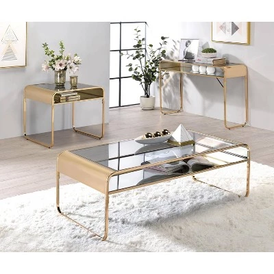 Budget β€οΈ Milrix Coffee and Table Set with Tempered Glass Top Gold - miBasics π― 3 Budget β€οΈ Milrix Coffee and Table Set with Tempered Glass Top Gold - miBasics π―