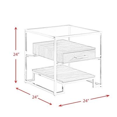 Best Sale π 2pc Hampton Occasional Table Set Light Walnut/Chrome - Picket House Furnishings π 21 Best Sale π 2pc Hampton Occasional Table Set Light Walnut/Chrome - Picket House Furnishings π - Image 19