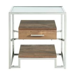 Coupon 🎁 3pc Hampton Occasional Table Set Light Walnut/Chrome - Picket House Furnishings ⌛ -End And Side Tables shop unnamed file 8329