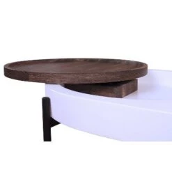 Best Sale 🌟 2pc Ardenna Table Set - miBasics Sand Black/dark Walnut/white High Gloss 🧨 -End And Side Tables shop unnamed file 8415