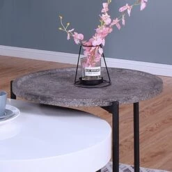 Best Sale 🌟 2pc Ardenna Table Set - miBasics Sand Black/dark Walnut/white High Gloss 🧨 -End And Side Tables shop unnamed file 8416