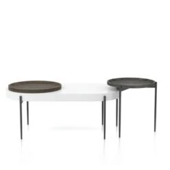 Best Sale 🌟 2pc Ardenna Table Set - miBasics Sand Black/dark Walnut/white High Gloss 🧨 -End And Side Tables shop unnamed file 8417