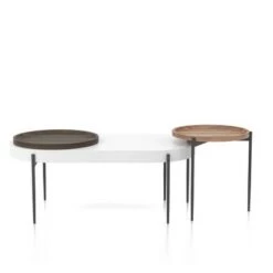 Best Sale 🌟 2pc Ardenna Table Set - miBasics Sand Black/dark Walnut/white High Gloss 🧨 -End And Side Tables shop unnamed file 8418