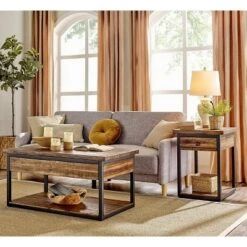 Top 10 👍 Claremont Rustic Wood Coffee Table and 2 End Tables Black - Alaterre Furniture 🌟 -End And Side Tables shop unnamed file 8445