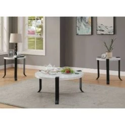 Top 10 👏 3pc Kriden Coffee Table with 2 End Tables Set - HOMES: Inside + Out Black/antique White 🌟