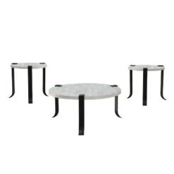 Top 10 👏 3pc Kriden Coffee Table with 2 End Tables Set - HOMES: Inside + Out Black/antique White 🌟 -End And Side Tables shop unnamed file 8515