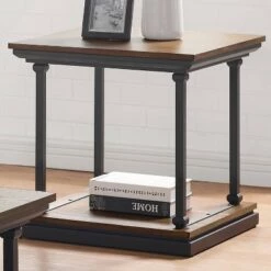 Wholesale ❤️ 2pc Tullymore Coffee and End Table Set - miBasics Dark Oak/black 🌟 -End And Side Tables shop unnamed file 8523