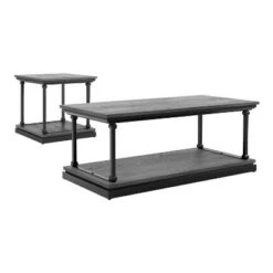 Wholesale ❤️ 2pc Tullymore Coffee and End Table Set - miBasics Dark Oak/black 🌟 -End And Side Tables shop unnamed file 8525