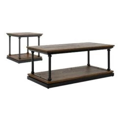 Wholesale ❤️ 2pc Tullymore Coffee and End Table Set - miBasics Dark Oak/black 🌟 -End And Side Tables shop unnamed file 8527