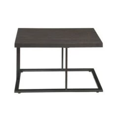Best Sale 👏 Set of 3 Metal Base Tables with Floating Wooden Top Black - Benzara 🥰 -End And Side Tables shop unnamed file 8543
