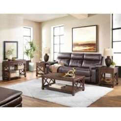 Hot Sale 👏 4pc Bridgton Wood Living Room Set Red - Alaterre Furniture 💯