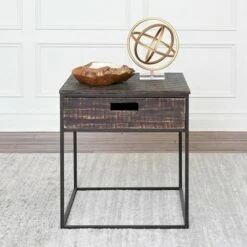 Outlet ✔️ 3pc Thomas Wood Table Collection Dark Brown - Abbyson Living ⌛ -End And Side Tables shop unnamed file 8628