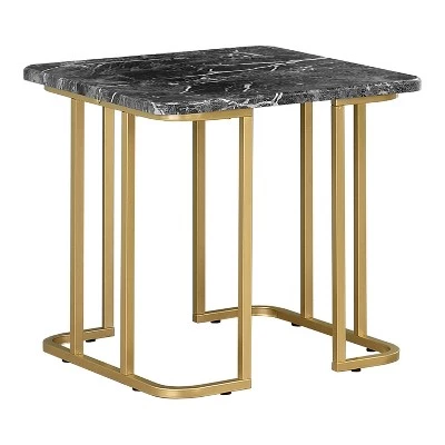 Promo π 3pc Trillick Coffee Table Set with Faux Marble Top - miBasics Gold/white β 5 Promo π 3pc Trillick Coffee Table Set with Faux Marble Top - miBasics Gold/white β - Image 3