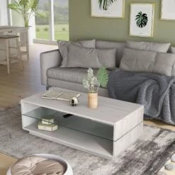 Flash Sale 🥰 3pc Welnick Coffee Table Set White Oak - miBasics ❤️ -End And Side Tables shop unnamed file 8646