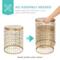Outlet 🌟 Best Choice Products Set of 2 Decorative Nesting Round Patterned Accent Side Coffee End Table Nightstands 🛒 -End And Side Tables shop unnamed file 8691
