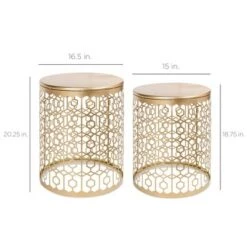 Outlet 🌟 Best Choice Products Set of 2 Decorative Nesting Round Patterned Accent Side Coffee End Table Nightstands 🛒 -End And Side Tables shop unnamed file 8692