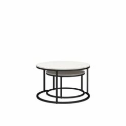 Discount ✨ Room & Joy Claret Nesting Coffee and End Table Bundle Ivory Pine/Black Metal - Room & Joy 😉 -End And Side Tables shop unnamed file 8700