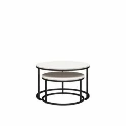 Discount ✨ Room & Joy Claret Nesting Coffee and End Table Bundle Ivory Pine/Black Metal - Room & Joy 😉 -End And Side Tables shop unnamed file 8701