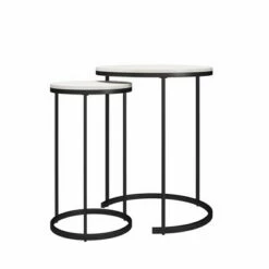 Discount ✨ Room & Joy Claret Nesting Coffee and End Table Bundle Ivory Pine/Black Metal - Room & Joy 😉 -End And Side Tables shop unnamed file 8705