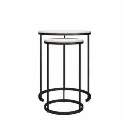 Discount ✨ Room & Joy Claret Nesting Coffee and End Table Bundle Ivory Pine/Black Metal - Room & Joy 😉 -End And Side Tables shop unnamed file 8707