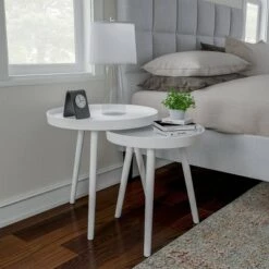 New 😀 Yorkshire Home Nesting End Tables with Tray Top - Lavish Home White ❤️ -End And Side Tables shop unnamed file 8712