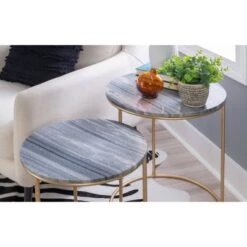 Top 10 🤩 Powell Company Freya Nesting Table - Powell White Marble 😀 -End And Side Tables shop unnamed file 8730