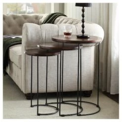 Best deal 💯 Carolina Cottage Eloise Nesting Table Set - Chestnut/Black - Carolina Chair and Table 👍