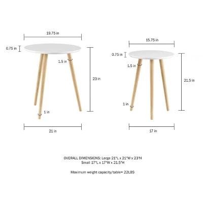 Cheap π Nesting End Tables with Circular Top White - Yorkshire Home π 4 Cheap π Nesting End Tables with Circular Top White - Yorkshire Home π - Image 2