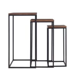 Best Pirce 🎉 Set of 3 Murchway Square Nesting Tables Black/Espresso - Aiden Lane 😀