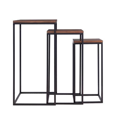 Best Pirce π Set of 3 Murchway Square Nesting Tables Black/Espresso - Aiden Lane π 3 Best Pirce π Set of 3 Murchway Square Nesting Tables Black/Espresso - Aiden Lane π