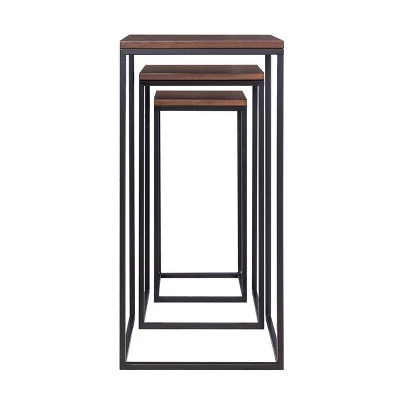 Best Pirce π Set of 3 Murchway Square Nesting Tables Black/Espresso - Aiden Lane π 5 Best Pirce π Set of 3 Murchway Square Nesting Tables Black/Espresso - Aiden Lane π - Image 3