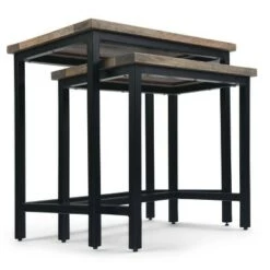 Brand new 🤩 2pc Rhonda Solid Mango Wood Nesting Side Table - Wyndenhall Beach Brown 😀 -End And Side Tables shop unnamed file 8784