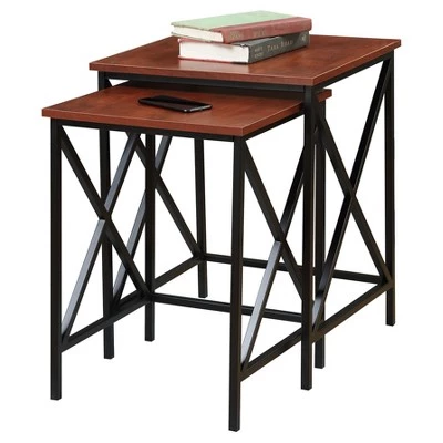 Hot Sale β Breighton Home Tucson Nesting End Tables - Cherry - Black - Convenience Concepts π₯ 3 Hot Sale β Breighton Home Tucson Nesting End Tables - Cherry - Black - Convenience Concepts π₯