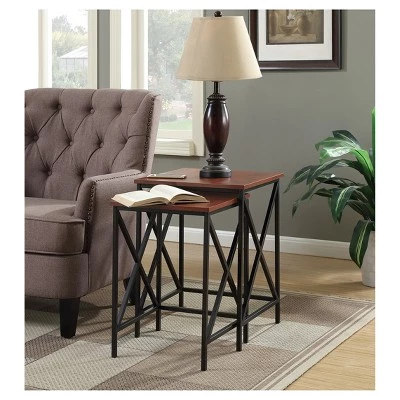 Hot Sale β Breighton Home Tucson Nesting End Tables - Cherry - Black - Convenience Concepts π₯ 4 Hot Sale β Breighton Home Tucson Nesting End Tables - Cherry - Black - Convenience Concepts π₯ - Image 2