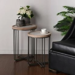 Promo 𧨠Set of 2 Ryder Round Nested Side Tables Tan/Black - Stylecraft βοΈ 15 Promo 𧨠Set of 2 Ryder Round Nested Side Tables Tan/Black - Stylecraft βοΈ -End And Side Tables shop unnamed file 8804