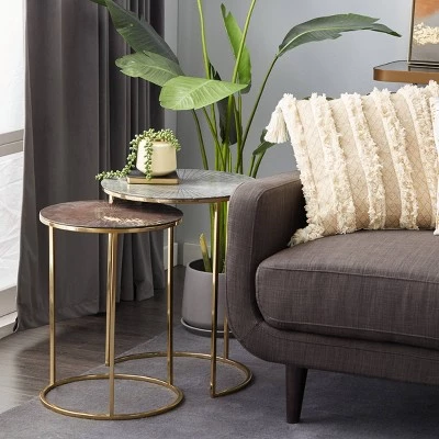 Flash Sale βοΈ Olivia & May Set of 2 Contemporary Aluminum Accent Tables Gold - Olivia & May π₯ 3 Flash Sale βοΈ Olivia & May Set of 2 Contemporary Aluminum Accent Tables Gold - Olivia & May π₯