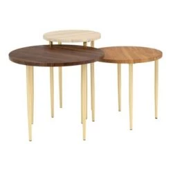 Promo 🧨 Set of 3 Round Nesting Coffee Tables - Saracina Home Birch ✨