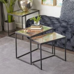 Discount 🔔 Olivia & May Set of 3 Industrial Metal Accent Tables Black - Olivia & May 🥰