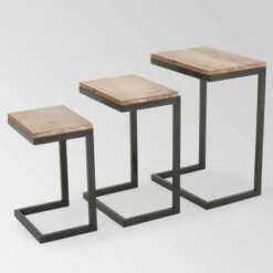 Best reviews of 🌟 Tohono Nesting Tables Antique Firwood (Set of 3) - Christopher Knight Home ⭐